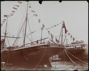 S.S. "Umbria" al molo, c.1897 da Company Byron