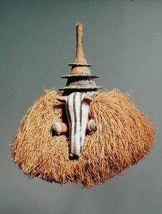 Maschera zoomorfa (legno e fibra) da Congolese