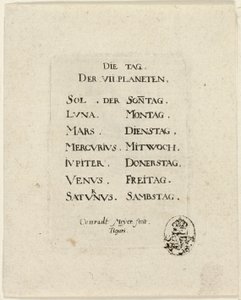 Frontespizio, da Der VII Planeten da Conrad Meyer