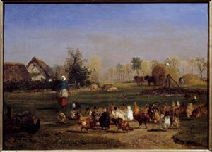 La provvista delle galline da Constant Emile Troyon
