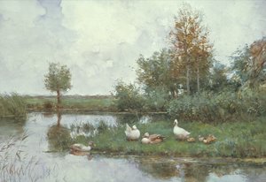 Anatre in un Paesaggio Fluviale da Constant Artz