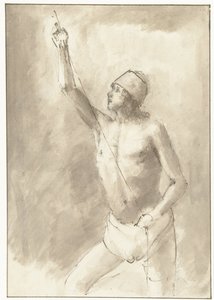 Studio di nudo di ragazzo con corda