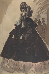 Una signora con cappello e cappotto