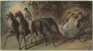 Carrozza nel Bois de Boulogne, 1800 da Constantin Guys