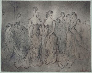 Scena interna di una casa di tolleranza, donne e uomini, 1875 circa da Constantin Guys