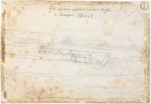Scena di accampamento di guerra (verso) da Constantin Guys