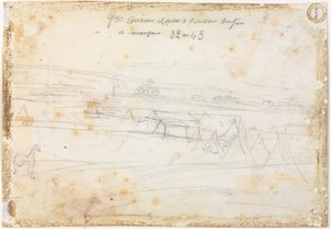 Scena di accampamento di guerra (verso), XIX secolo da Constantin Guys