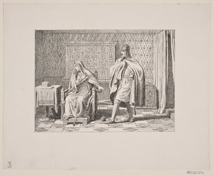 Illustrazione per Svend Grundtvig, "Marsk Stig: Ballata popolare danese del XIII secolo", 1861 da Constantin Hansen