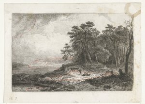 Paesaggio con pastore da Constantinus Cornelis Huysmans