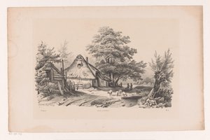 Strada di campagna con fattoria da Constantinus Cornelis Huysmans