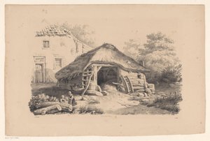 Stalla presso una fattoria (Il paesaggio) da Constantinus Cornelis Huysmans