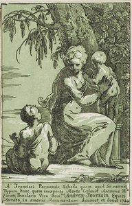 Una donna ai piedi di un albero con in braccio un bambino da Conte Antonio Maria Zanetti the Elder