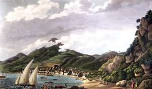 Veduta della baia di Saint-Pierre in Martinica