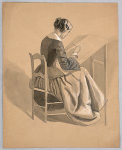 Una donna che disegna