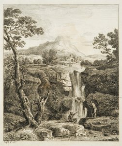 Paesaggio con cascata da Copplestone Warre Bamfylde