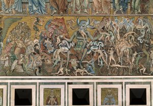 Il giudizio universale (Il diavolo mangia le anime dei dannati) - Dettaglio dei mosaici, c.1270 da Coppo di Marcovaldo
