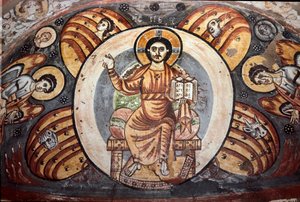 Arte copta: Cristo in maestà. I simboli dei quattro evangelisti (Tetramorfo: l