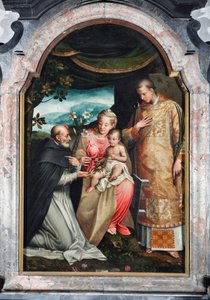 Vergine con Bambino tra San Vincenzo Ferrer e San Vincenzo di Saragozza da Coriolano Malagavazzo