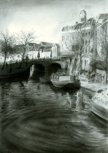 Disegno del canale cittadino da Corné Akkers