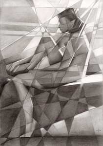 Figura cubista contemplativa da Corné Akkers