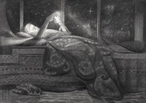 Lettura notturna cosmica da Corné Akkers