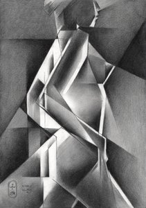 Figura cubista dinamica da Corné Akkers