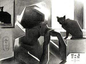 La regina egizia e il gatto nero da Corné Akkers
