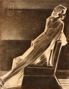 Donna elegante in posizione reclinata da Corné Akkers