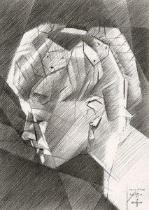 Ritratto con profilo geometrico da Corné Akkers