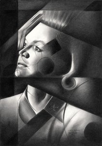 Ritratto geometrico di una donna da Corné Akkers