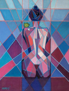 Donna geometrica con lime