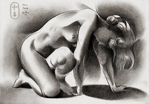 Nudo inginocchiato con grazia