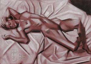 Rilassato nudo in posizione di riposo
