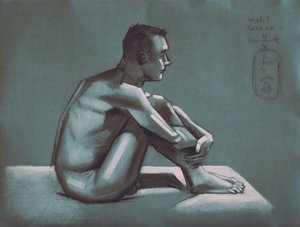 Figura maschile pensierosa