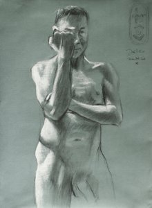 Nudo maschile pensieroso da Corné Akkers
