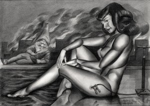 Gnomo pin-up pensieroso