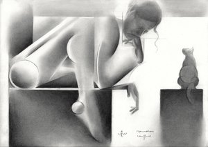 Donna pensierosa – Studio geometrico da Corné Akkers