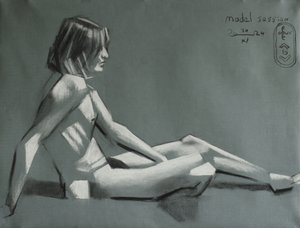 Studio di nudo seduto da Corné Akkers