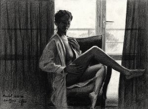 Donna sensuale alla finestra da Corné Akkers
