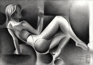 Donna sdraiata stilizzata