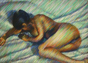 Nudo a riposo, dai colori vivaci da Corné Akkers
