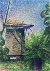 Disegno del mulino a vento Vista da Corné Akkers