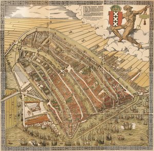 La Grande Mappa di Amsterdam nel 1544 di Kornelis Antoniszoon... appartenente alla quinta parte della storia di Amsterdam / di J. Ter Gouw, fotografata dopo l
