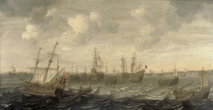 La flotta olandese delle aringhe in navigazione da Cornelis Beelt