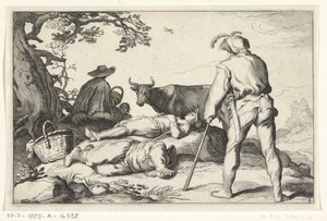 Veehoeders Vier pastorale scènes (titolo della serie) da Cornelis Bloemaert (II) (possibly)