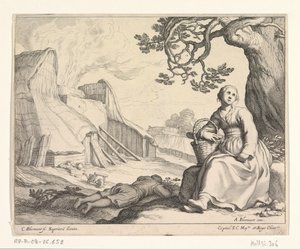 Donna presso una fornace di calce da Cornelis Bloemaert (II)