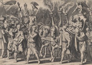 Tavola 7: Processione trionfale dopo la vittoria sui turchi, dai Trionfi di Carlo V, 1614 da Cornelis Boel