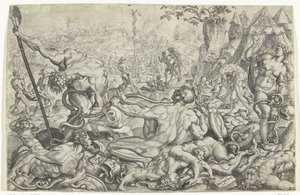 Piaga dei serpenti velenosi e il serpente di bronzo da Cornelis Bos