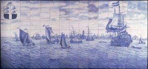 Vista panoramica del porto di Rotterdam, c.1700 da Cornelis Boumeester