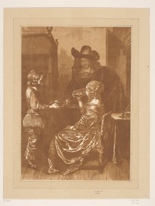 Signore e signora con paggio da Cornelis Brouwer